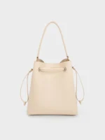 Bellamy Drawstring Hobo Bag - Beige