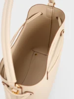 Bellamy Drawstring Hobo Bag - Beige