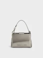 Bosie Metallic Top Handle Pouch - Pewter