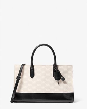 Scarlett Medium Logo Jacquard Satchel