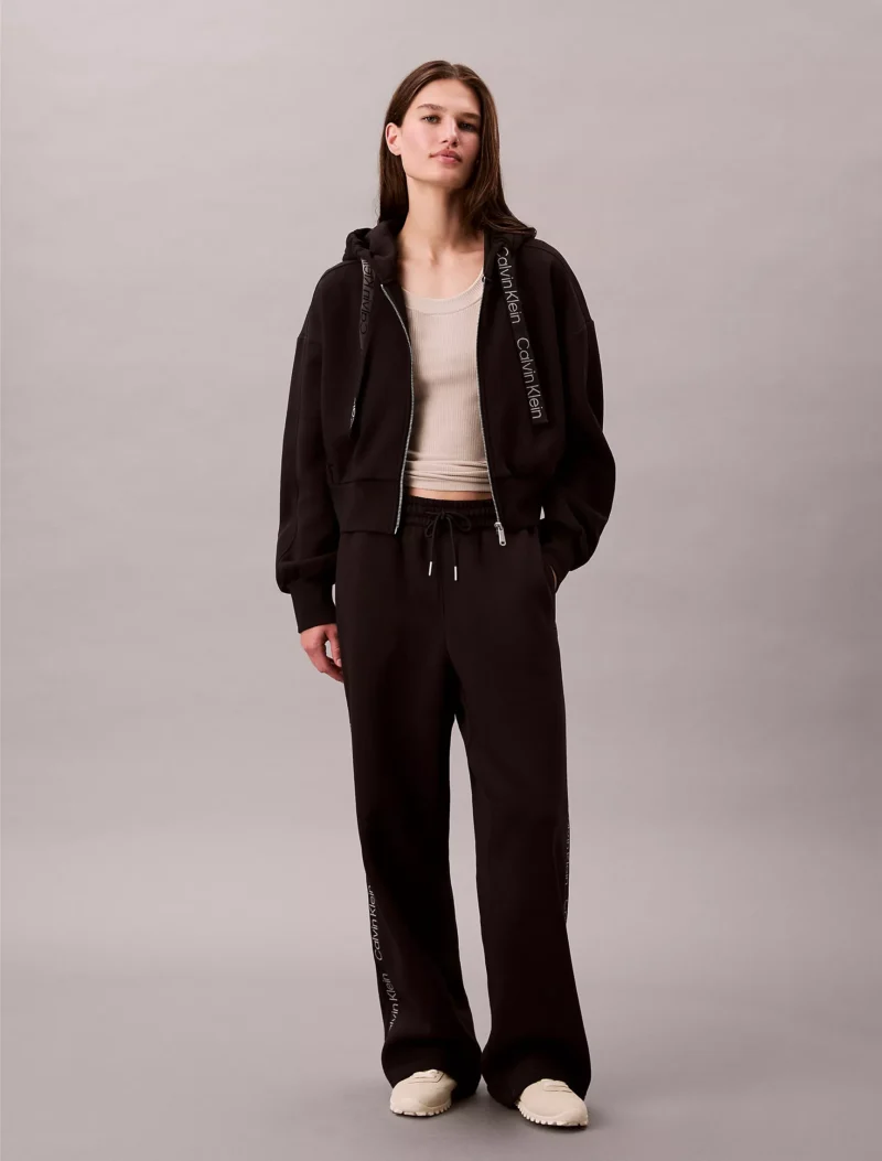 Logo Tape Zip Relaxed Hoodie