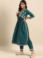 Material composition: 100% Rayon Length: Ankle Length Sleeve type: 3/4 Sleeve Neck style: V Neck Style: Sleeve:- 3/4 Regular Sleeves ; Neck Style:- V-Neck Material type: Rayon Country of Origin: India