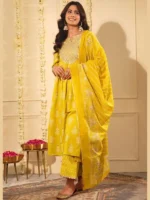 Women & Pure Cotton Printed Straight Kurta Set with Palazzo Pants & Dupatta- Ethnic Wear