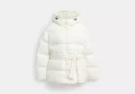 Short Puffer With Belt In Recycled Polyester