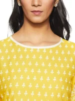 Women & Cotton Printed Straight Kurti with Palazzos Set