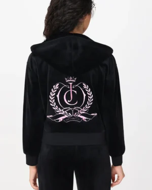 Relaxed Velour Zip Hoodie