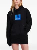 Karl Lagerfeld Jeans box-logo organic-cotton hoodie