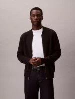 Calvin Klein Smooth Cotton Sweater Bomber Jacket | Rivella Couture