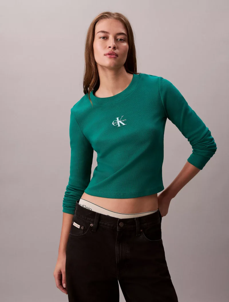 Monogram Logo Long Sleeve Baby Tee