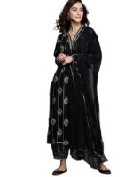Women's Rayon Printed Straight Kurti with Palazzos and Dupatta Set | Rivella Couture