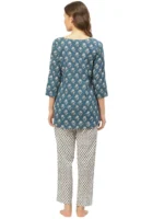 Women & Cotton Printed Night Suit Set Of Top & Pajama Set | Rivella Couture