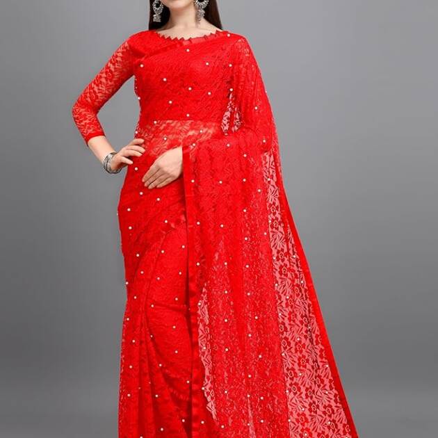 Brasso Net Saree With Blouse