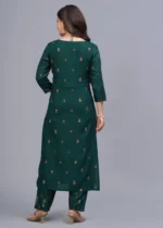 Cotton Printed Straight Kurta with Pant and Dupatta Set