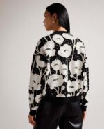 Ted Baker PIPHA Cropped Jacquard Knitted Sweater Women Sweaters Black