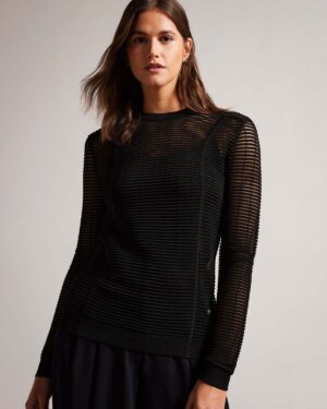 Ted Baker ROSHILA Ottoman Slim Fit Sweater Women Sweaters Black