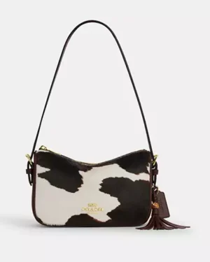 Kailey Shoulder Bag With Cow Print And Tassel | rivella couture