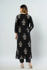 Women's Cotton Printed Straight Kurta with Pant and Dupatta Set
