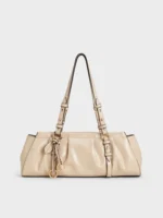 NEW Britton Ruched Elongated Shoulder Bag | Rivella couture