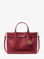 Micheal Kors Carson Medium Crocodile Embossed Satchel | Rivella Couture