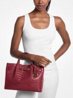 Micheal Kors Carson Medium Crocodile Embossed Satchel | Rivella Couture