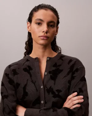 Textured Jacquard Cardigan by Calvin Klein
