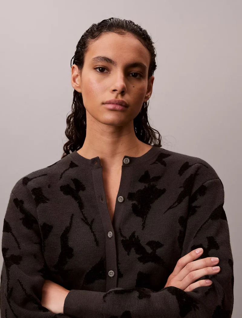 Textured Jacquard Cardigan by Calvin Klein