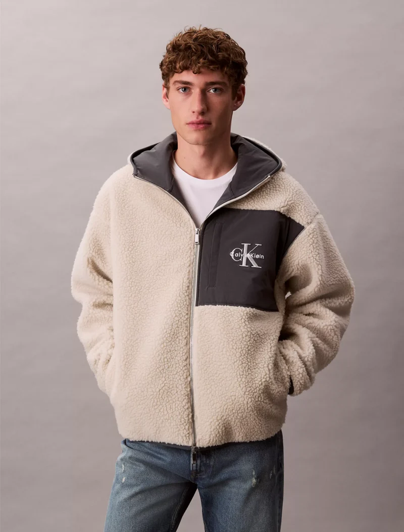 4RD218G_67U_main Sherpa Monogram Logo Relaxed Zip Hoodie | Rivella couture