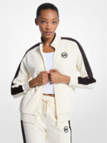 Michael Kors Striped Velour Zip-Up Jacket | Rivella Couture