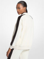 Michael Kors Striped Velour Zip-Up Jacket | Rivella Couture