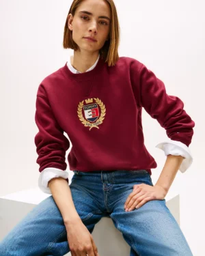 Tommy Hilfiger Crest Logo Fleece Sweatshirt | Rivella Couture