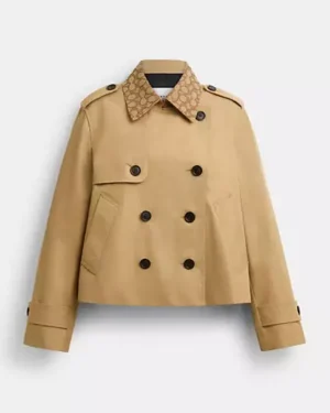 Coach Short Trench Coat With Signature Collar | Rivella Couture