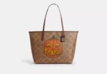 City Tote Bag In Signature Canvas With Halloween Print
