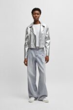 Boss Faux-leather jacket with crocodile embossing | Rivella Couture
