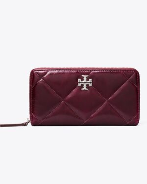 KIRA DIAMOND QUILT DISTRESSED ZIP CONTINENTAL WALLET | Rivella Couture
