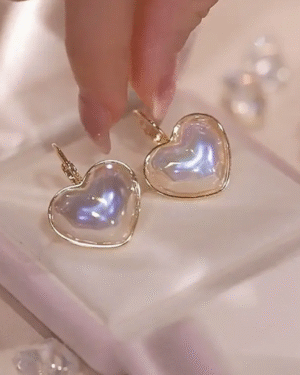 Aurora Heart Gloss Earrings / Charms|rivella couture