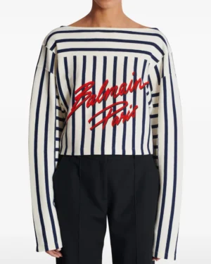 Balmain striped top|rivella couture