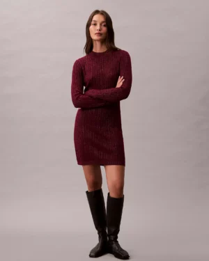 Lurex Merino Wool Blend Mini Sweater Dress