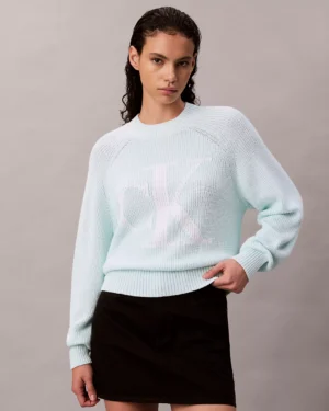 Calvin Klein Smooth Cotton Monogram Rib Classic Sweater