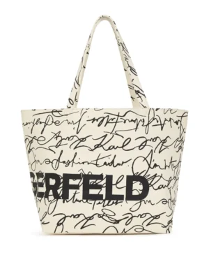 Karl Lagerfeld K/Essential autograph-print tote bag