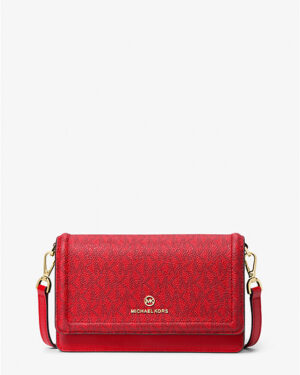 Michael Kors Jet Set Leather and Signature Logo Convertible Crossbody Bag | Rivella couture