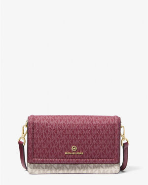 Michael Kors Jet Set Small Two-Tone Logo Smartphone Crossbody Bag