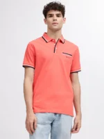 GANT Men Coral Solid Polo Collar Short Sleeves Tshirt