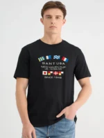 GANT Men Black Regular Fit Solid Crew Neck Tshirt