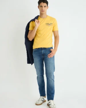 GANT Men Yellow Solid Tshirt