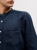 GANT Men Blue Regular Fit Solid Linen Shirt