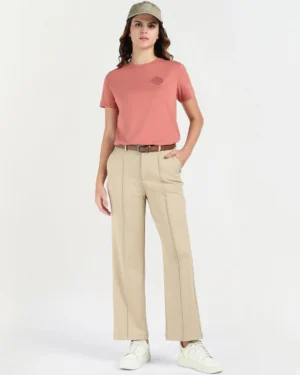 GANT Women Red Graphic Crew Neck Tshirt